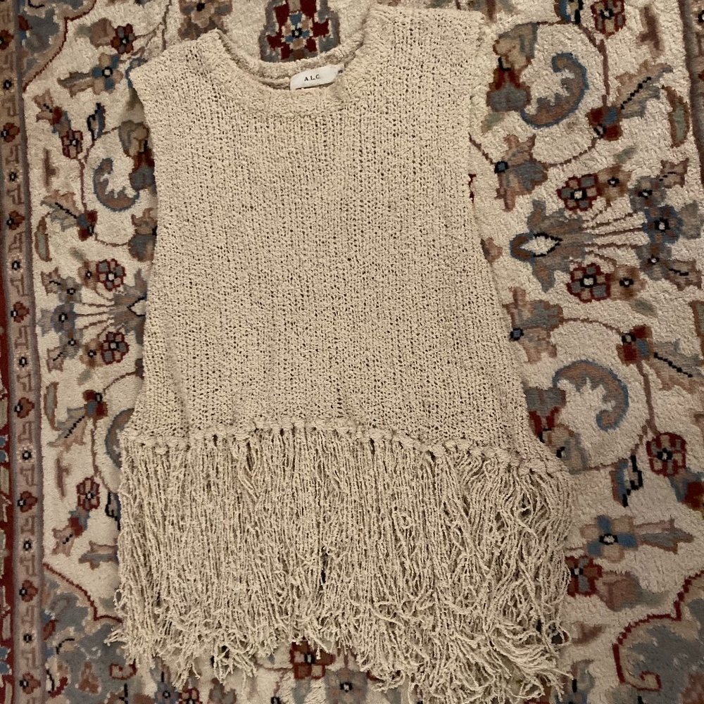 NWT A.L.C. Dylan Popcorn Silk Fringe Top sz. XS